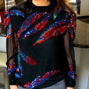 Vintage 80s sequined blouse